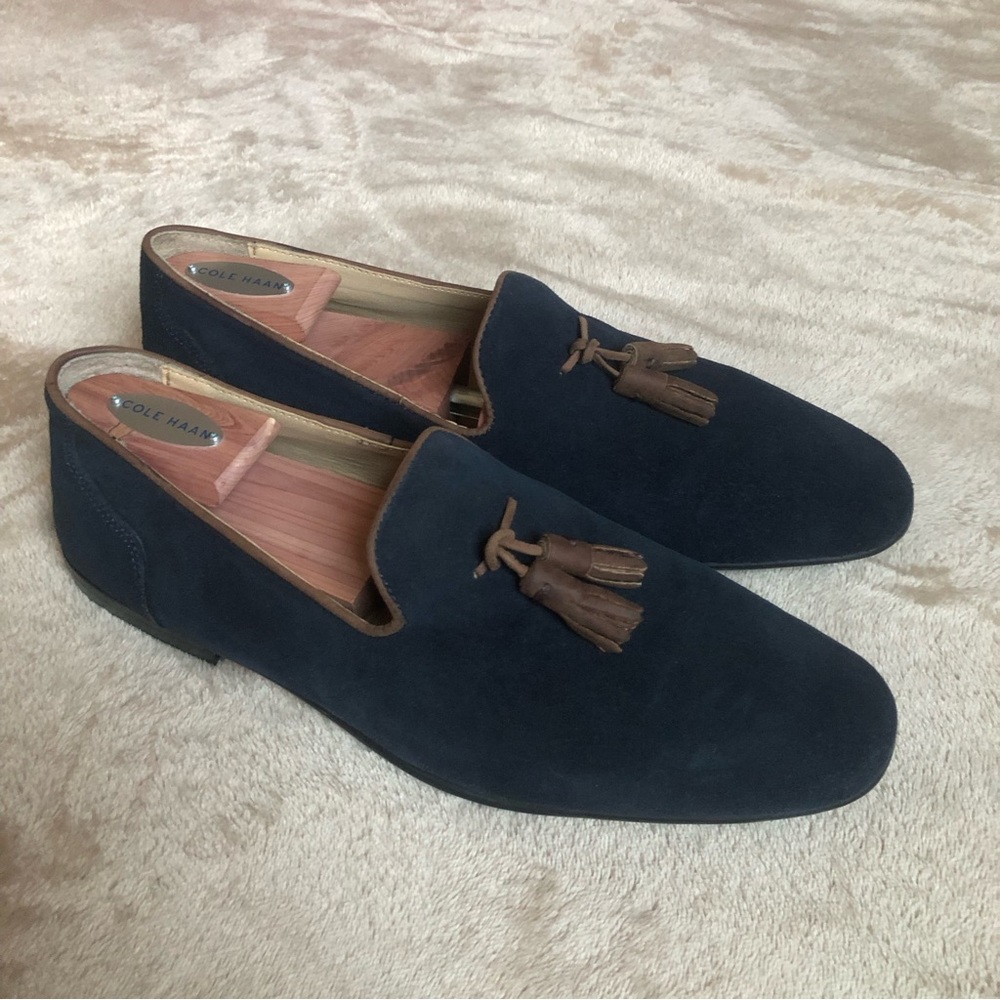 ASOS Velvet Blue loafers w/ Tassels